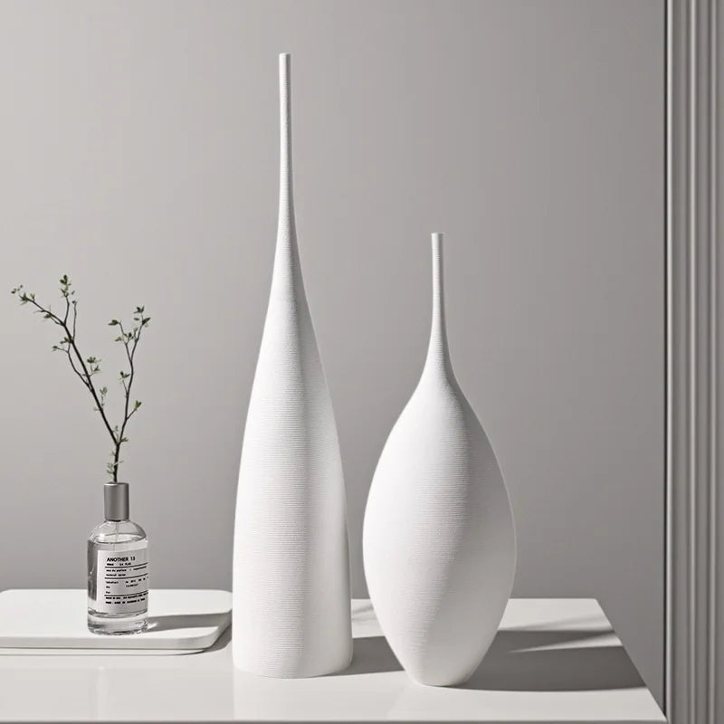 Handmade Ceramic Art Vase Pot Cabinet Table Decor Home Ornament Simple Modern Luxury Nordic Living Dining Bed Room Hall Black