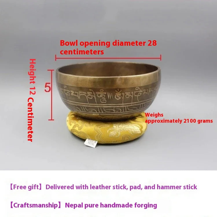 Nepal Handmade Brass Singing Bowl Meditative Buddhist Supplies Chakra Yoga Sound Bowl Percussion Musical Instrument Singing Bowl