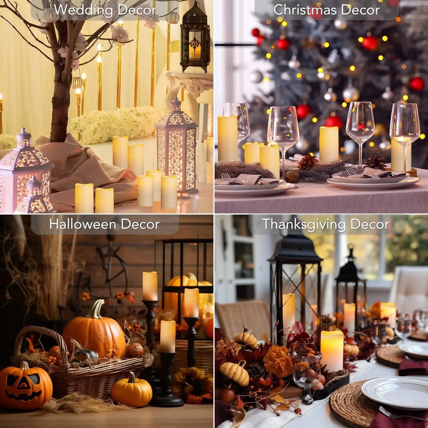 180-9Pcs Artificial Candles LED Flameless Candles for Wedding Led Candle Pillar Candles Flickering Candle for Decorative Concert