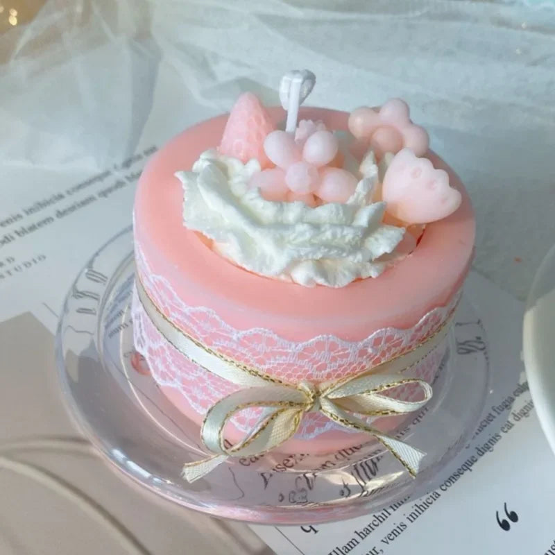 Simulated cream cake candles Strawberry chocolate cherry macaron scented candle lovely birthday gift velas navideñas decorativas