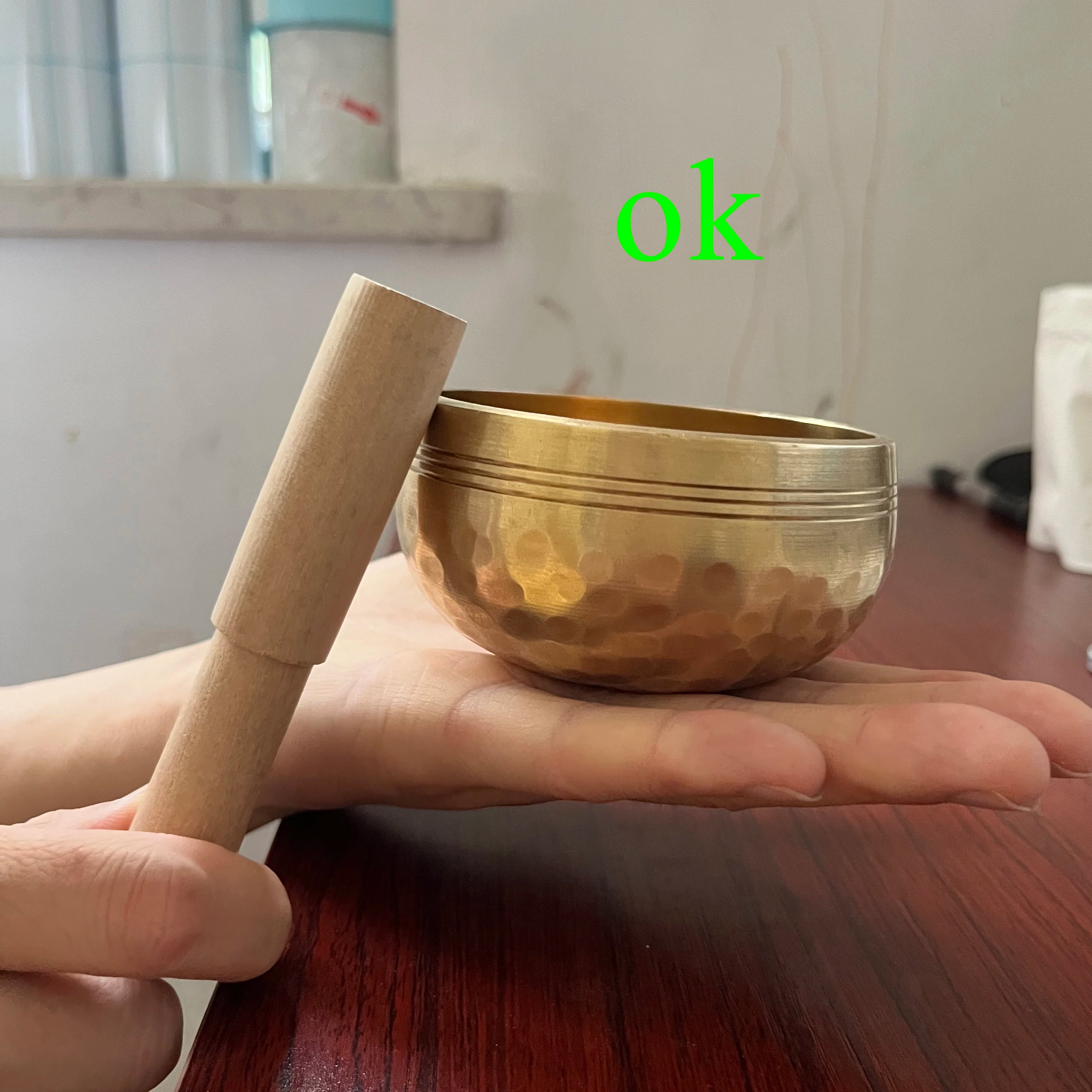 Sanskrit bowl Yoga Meditation Nepal handmade Tibet Buddha Handmade Chanting Bowl Brass Chime music therapy Tibetan Singing Bowl