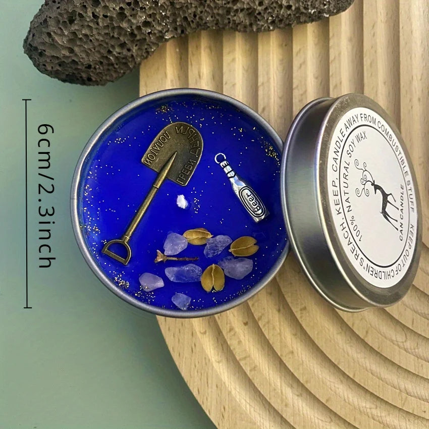 Crystal Dried Flower Scented Candles Atique Copper Accessories Aromatherapy Silver Tin Can Candles Handmade Candles