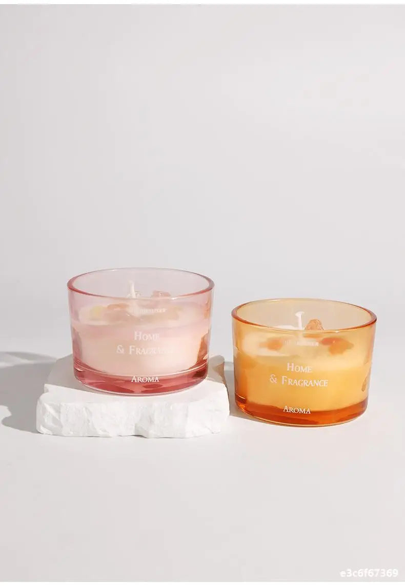 Handcrafted Crystal Scented Candles,  Light-scented Transparent Glass Cup Jar Candles, Festival And Birthday Gifts As Souvenirs