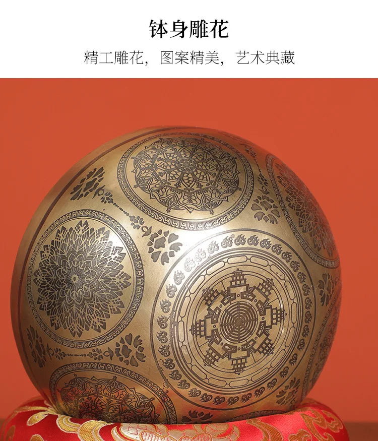 Nepal Handmade Tibetan Bowl Yoga Sound Healing Brass Tibetan Singing Bowls Professional Meditation Bowl Instruments Mindfulness