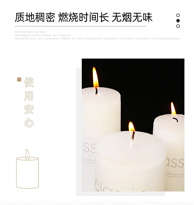 Classic European Ivory White Large Cylinder Candle Smokeless Tasteless Romantic Wedding Hotel Decoration Candle Holiday Supplies