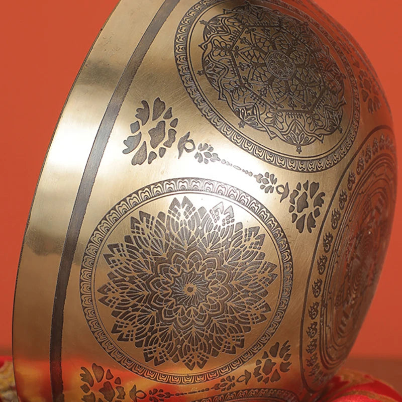 Nepal Handmade Tibetan Bowl Yoga Sound Healing Brass Tibetan Singing Bowls Professional Meditation Bowl Instruments Mindfulness