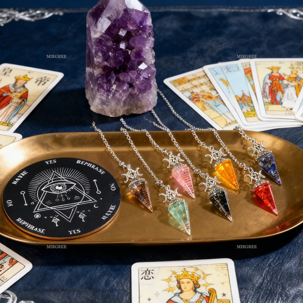 2pcs Spiritual Pendulum Divination Set Spiritual Pendulum+Divination Disk Spiritual Healing/Decision Divination Tool