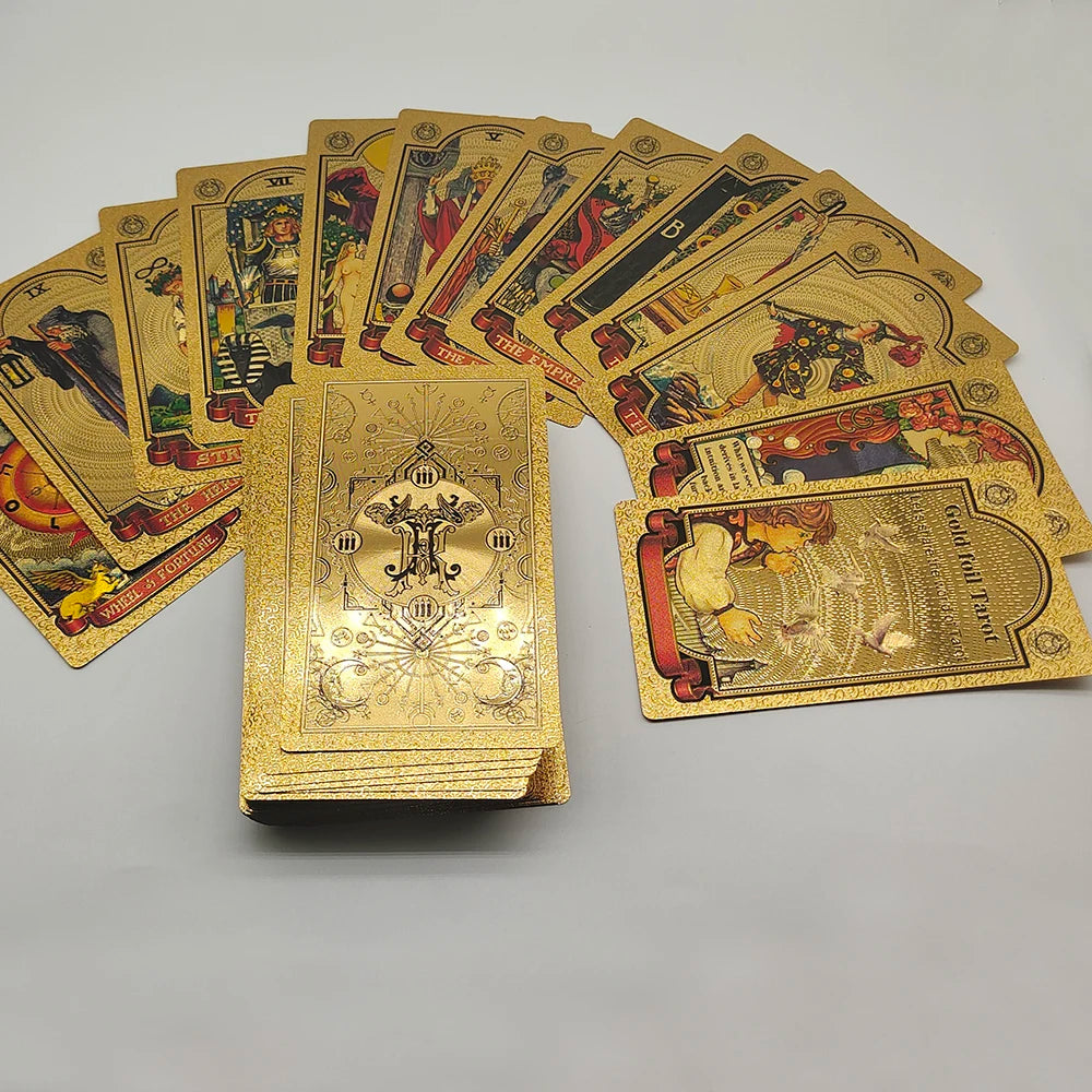 New Plastic Rider Waite Tarot Hot Stamping Gold Foil Tarot Exquisite Board Game Divination Cards For Collection