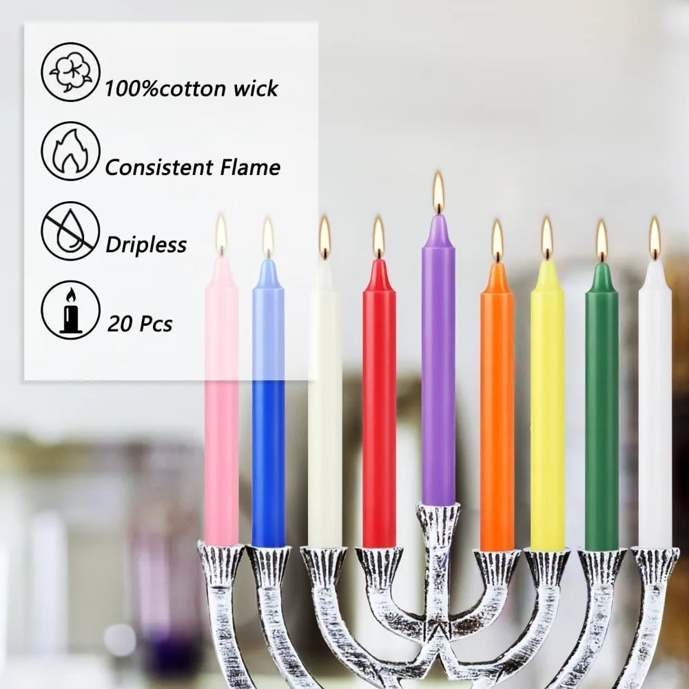 Premium Colorful Mini Taper Candles 20pcs 4 Inches Tall Unscented Suitable for Ceremonies Prayers Birthdays Meditation Altars