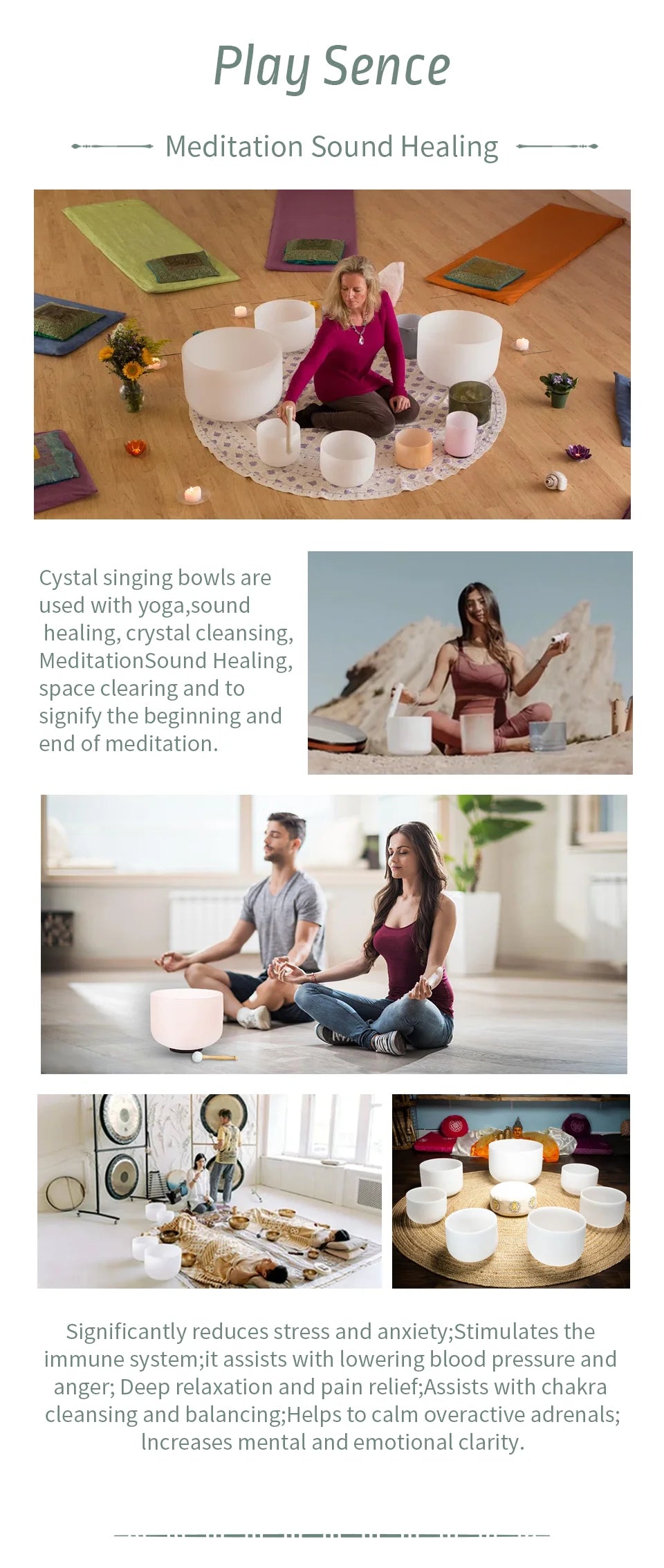 Hye-eun Pink&Purple Crystal Singing Bowls Chakra Set of 7pcs tibetan singing bowls with Bag for Yoga Sound Healing Relaxation