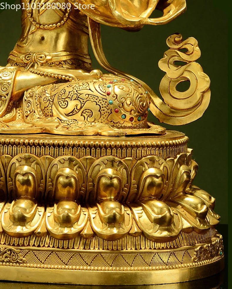 47cm Copper brass gilding White Tara buddha statue Tibet buddhism Guanyin Goddess sculpture Large size