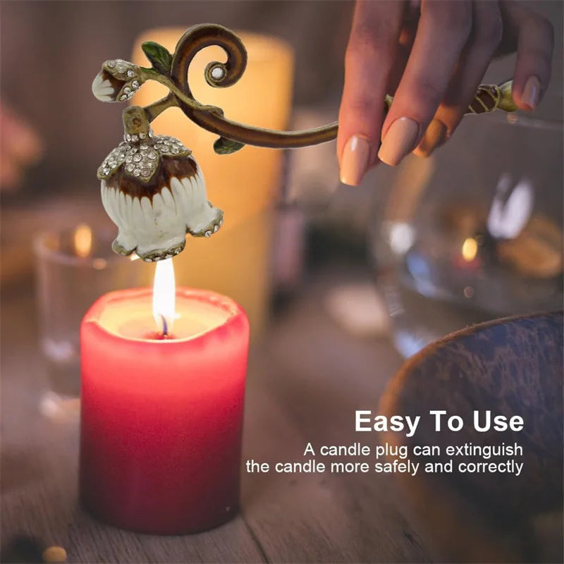 Elegant Candle Snuffer Candle Extinguisher Long Handle Candle Accessory Metal Wick Flame Snuffer Wick Snuffer Home Decor Gift