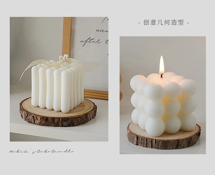 3D Bubble Cube Scented Candle Home Decoration Handmade Candles Wedding Birthday Candles Room Decor Props for Photos  Ins Style
