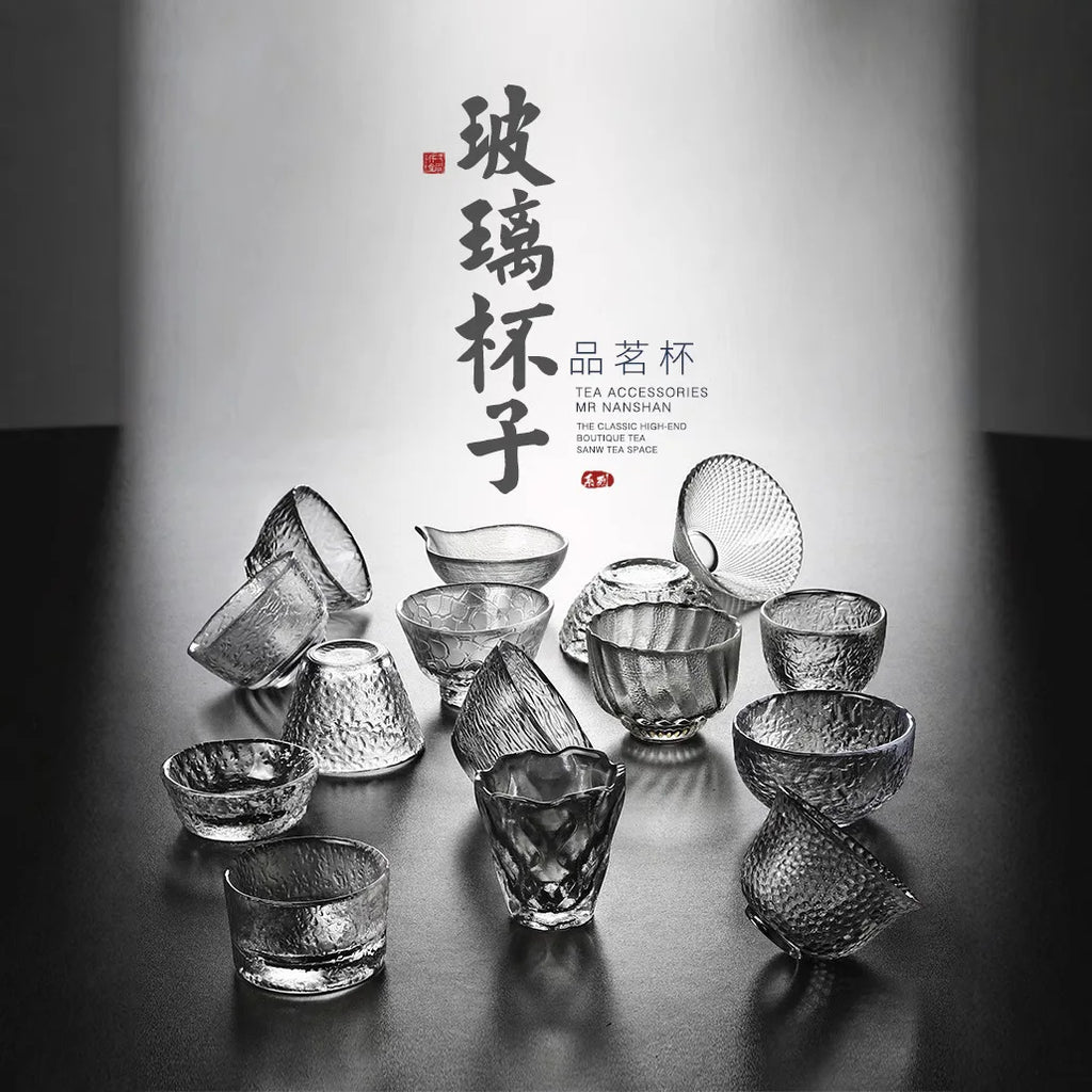 Tea Cup Japanese Style Hammered Pattern Master Cup Small Thickened Glass Cup Personal Handmade Single Cup Kung Fu Tea Set