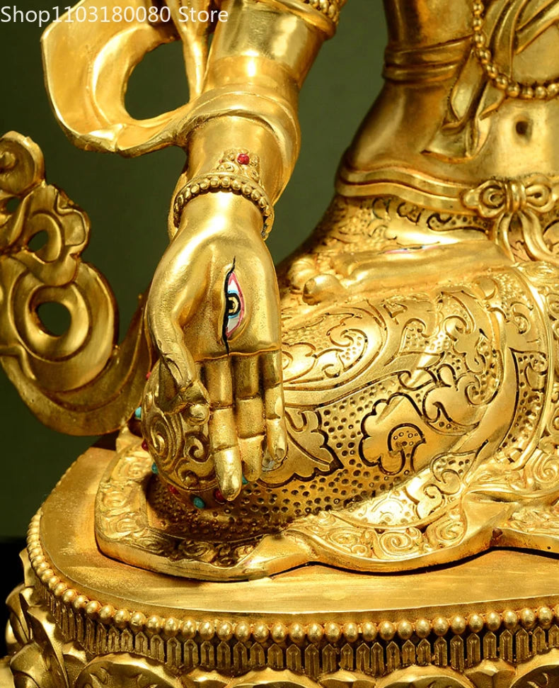47cm Copper brass gilding White Tara buddha statue Tibet buddhism Guanyin Goddess sculpture Large size