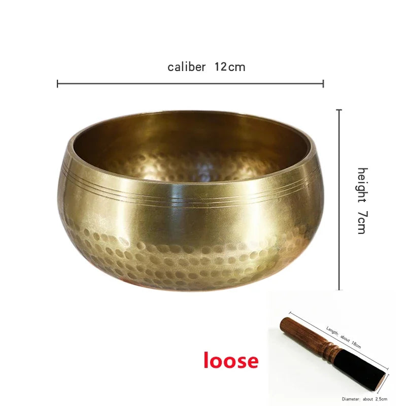 Sanskrit bowl Yoga Meditation Nepal handmade Tibet Buddha Handmade Chanting Bowl Brass Chime music therapy Tibetan Singing Bowl