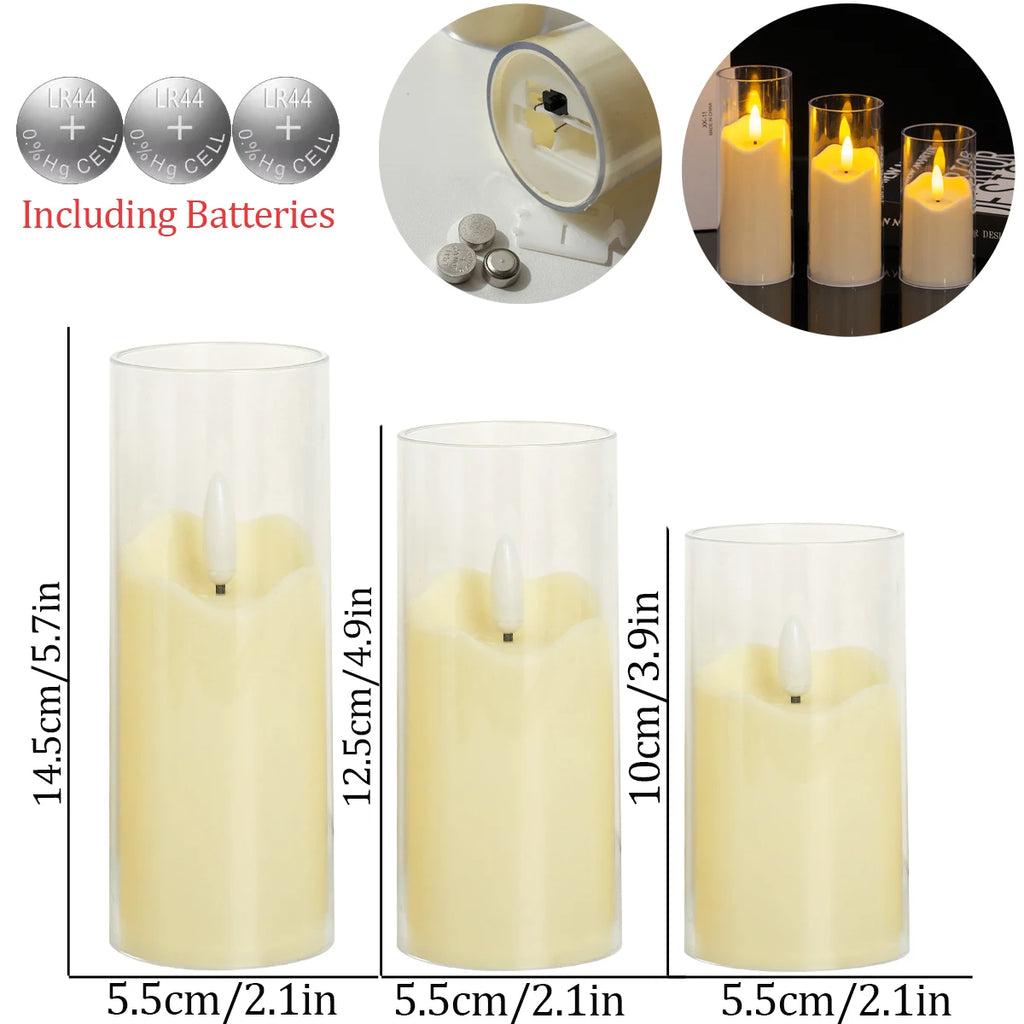 6-180PCS  Led Flameless Artificial Candles Acrylic Cup Led Candles Battery Operated Candle for Wedding Concert Activities Decor