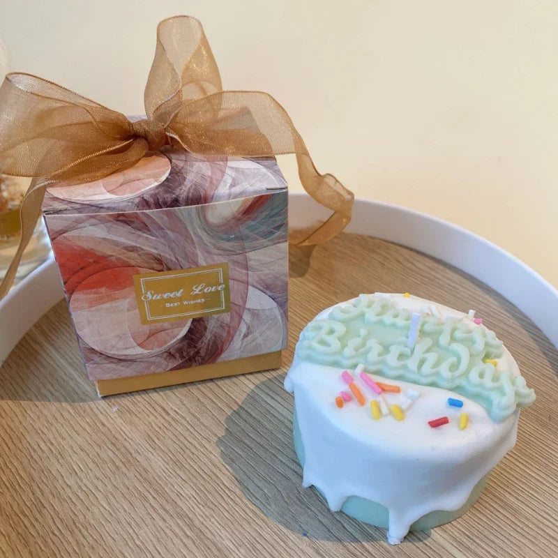 Simulated cream cake candles Strawberry chocolate cherry macaron scented candle lovely birthday gift velas navideñas decorativas