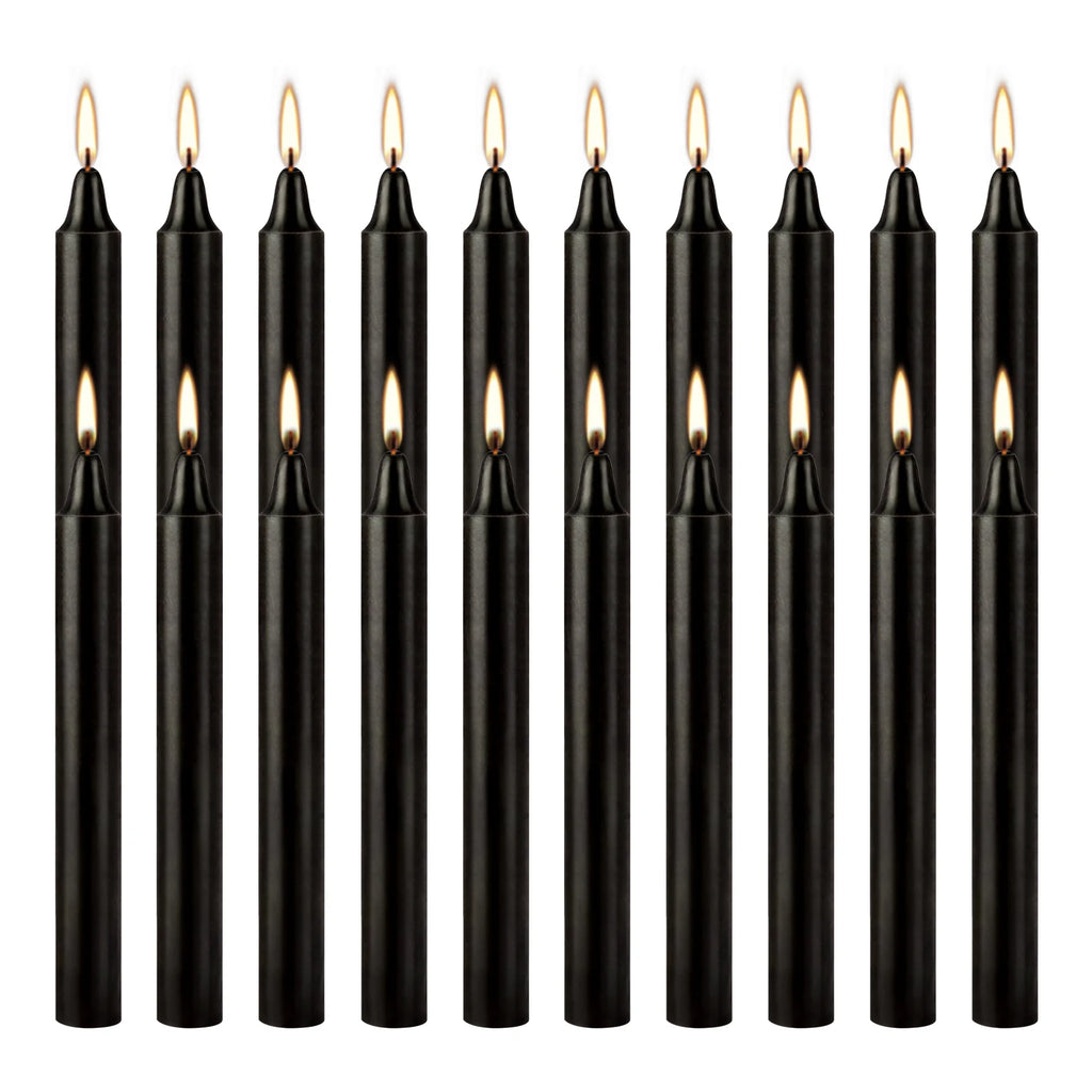 20 Black 4Inch Pole Waxs, Drip-Free, Smoke-Free, Fragrance-Free, Home Dinner Candles, Hand-Pulled, High-Quality, Suitable for Church, Family, Wedding, Party, Seasonal Celebrations, Emergency Situations and Home Decorations, I