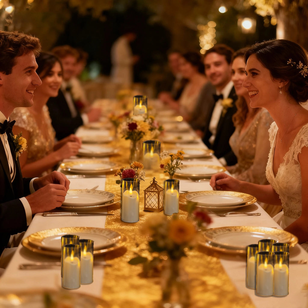 6-180PCS  Led Flameless Artificial Candles Acrylic Cup Led Candles Battery Operated Candle for Wedding Concert Activities Decor