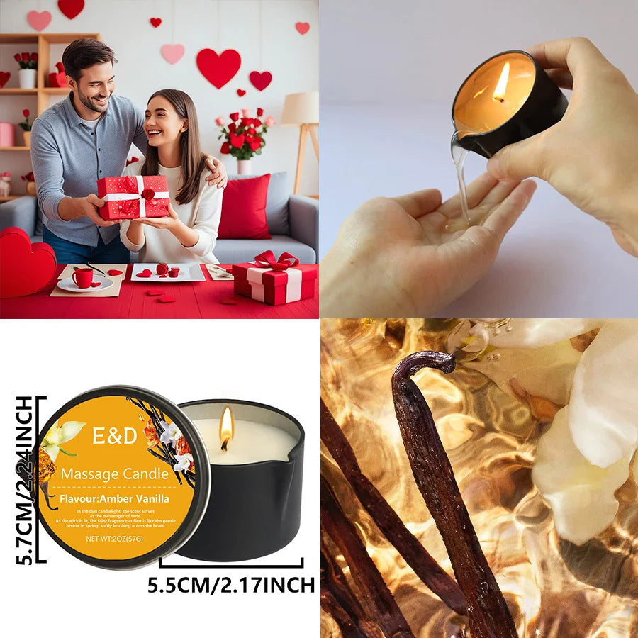 1PC Massage Oil Candles，luxury aromatherapy candles，for Stress Relief and SkinMoisturizing, SM Product Scented Candle Body Oil