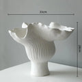 Ceramic Vase White Handicraft in The Shape of Irregular Flower Buds Flower Vase Floral Arrangement Accessories Home Decoration
