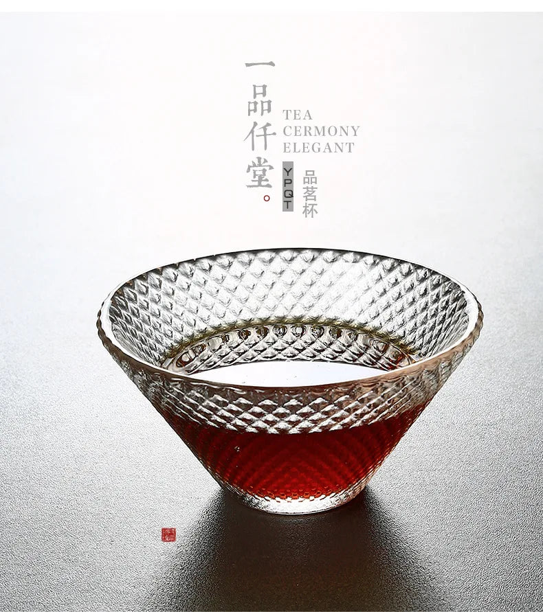 Tea Cup Japanese Style Hammered Pattern Master Cup Small Thickened Glass Cup Personal Handmade Single Cup Kung Fu Tea Set