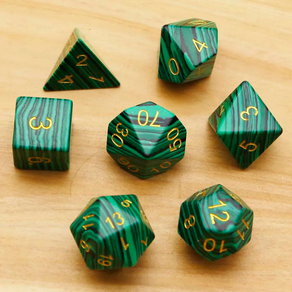 Fashion Natural Stone Hand Carved Polyhedral Dice Sets Healing Crystal Dungeon Dragons Table Board Roll Playing Games Craft Gift