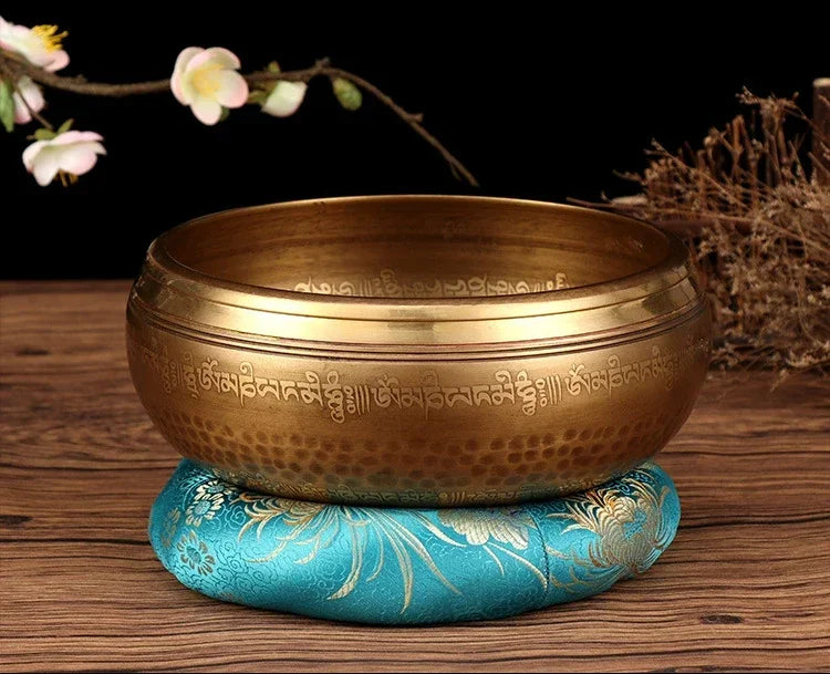 Tibetan Singing Bowl Buddhist Meditation Massage Yoga Chakra Nepal Singing Bowls Sound Healing Instruments with Accessories Gift