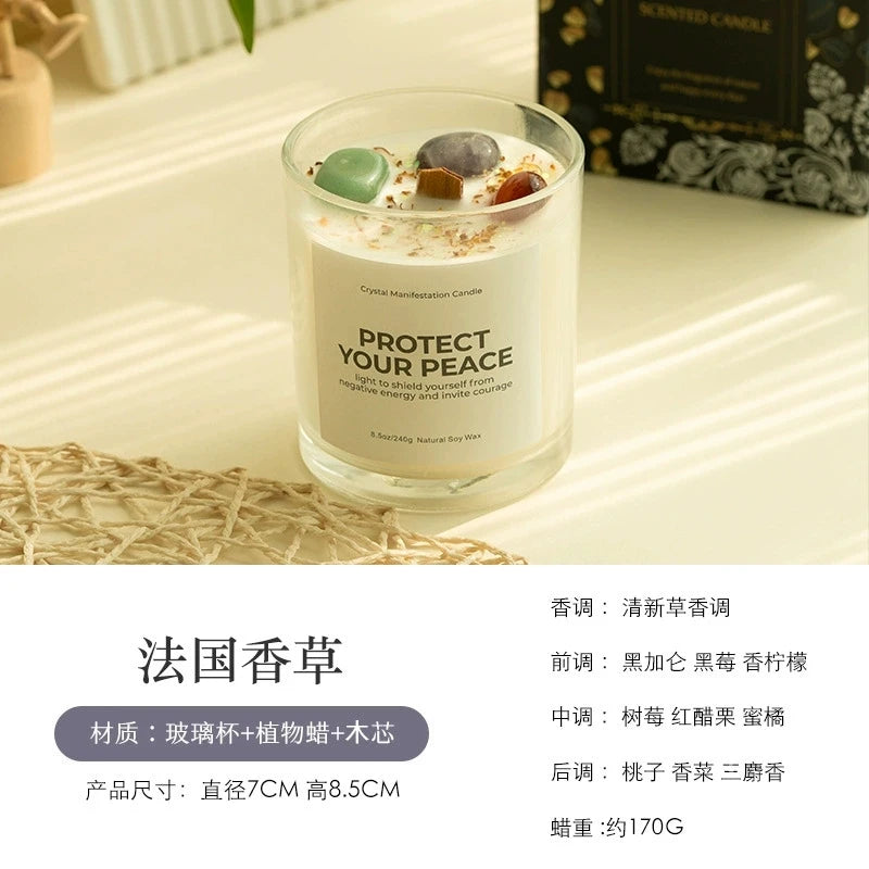 1 pc Crystal-Cut Glass Candle Romantic Soy Wax Scented Gift for Birthday & Home Decor, Luxury Guest Present