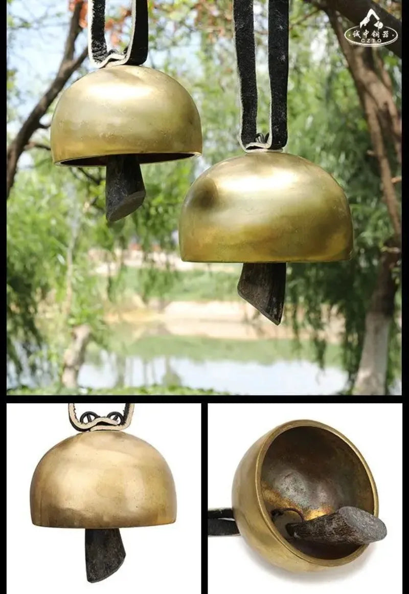 Handmade Brass Bell Meditation Copper Bells Outdoor Wind Chimes Sound Healing Chakra Mindfulness Musical Instruments Percussion