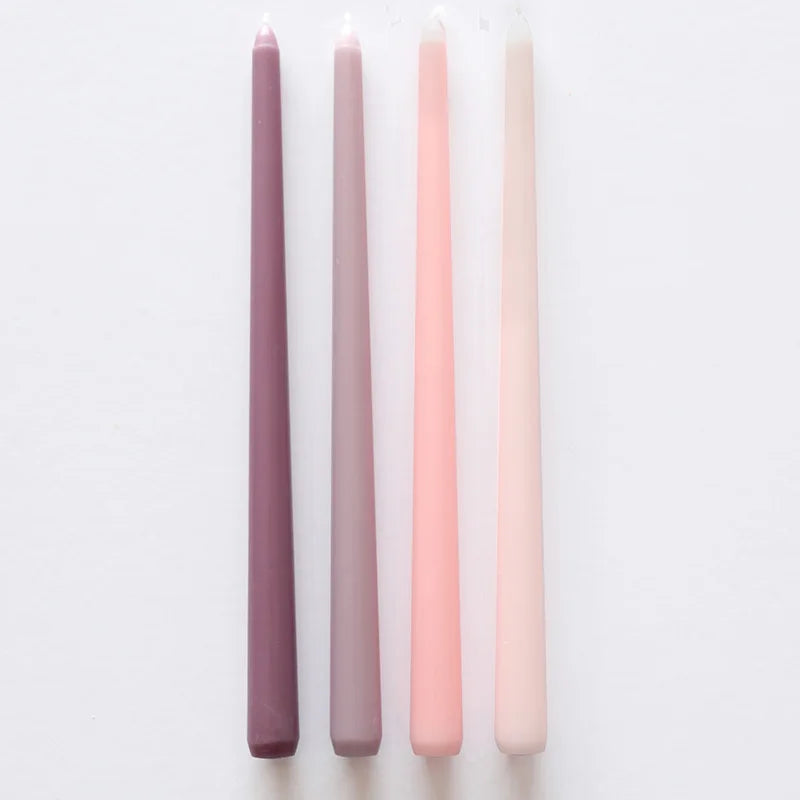 30CM Taper Candle 4 Pack - Home Interior Long Burning Dripless and Smokeless Candles Unscented - Valentines Candles for Home