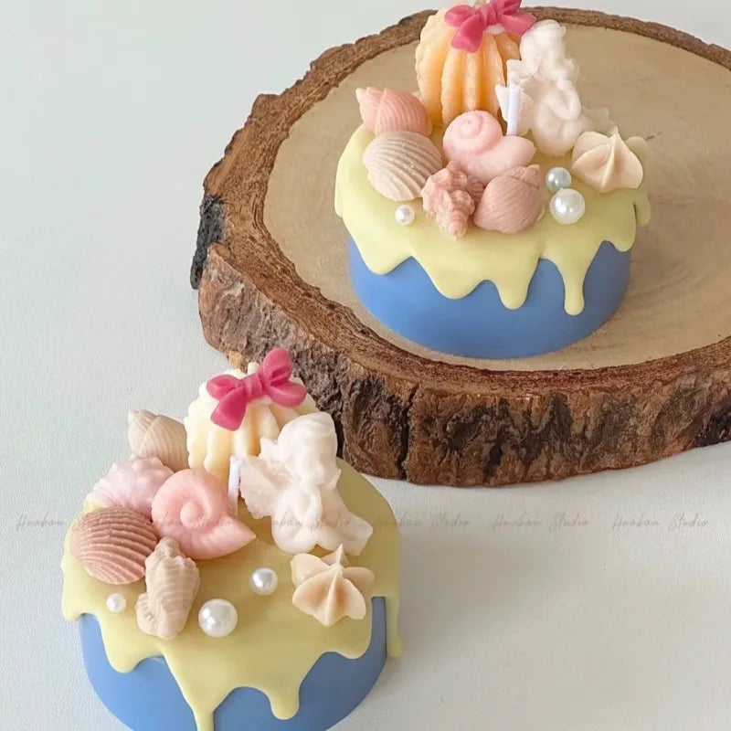 Simulated cream cake candles Strawberry chocolate cherry macaron scented candle lovely birthday gift velas navideñas decorativas