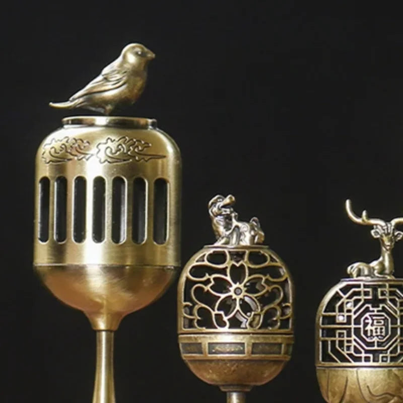 Magpie Hollow Lamp Sandalwood Fragrance Censer Smoking Backflow Incense Holder Tea House Ornaments Study Room Home Decor