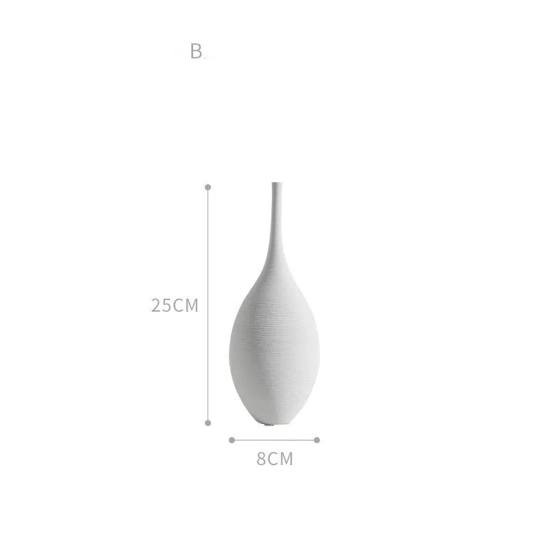 Handmade Ceramic Art Vase Pot Cabinet Table Decor Home Ornament Simple Modern Luxury Nordic Living Dining Bed Room Hall Black