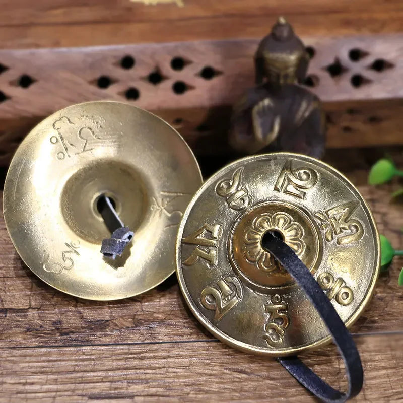 Tibetan Tingsha Cymbals Sanskrit Brass Chime Bells Meditation Gong for Spiritual Healing Mindfulness Yoga Buddhist