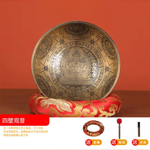 Nepal Handmade Tibetan Bowl Yoga Sound Healing Brass Tibetan Singing Bowls Professional Meditation Bowl Instruments Mindfulness