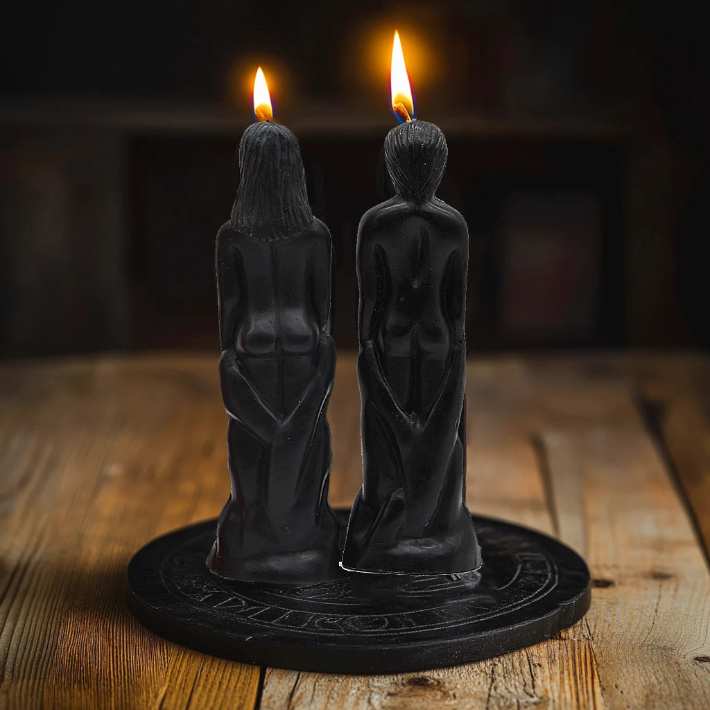1pcs Black Candle Ritual Female Male Figure Human Candle Soy Wax Paraffin Wax Hoodoo Candles for Spells and Altars