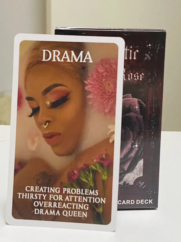 Mystic Black Rose Oracle Deck 78 Pcs Situations Tarot Cards Twin Flame Love Keywords Deck Healing Shadow Work Unique