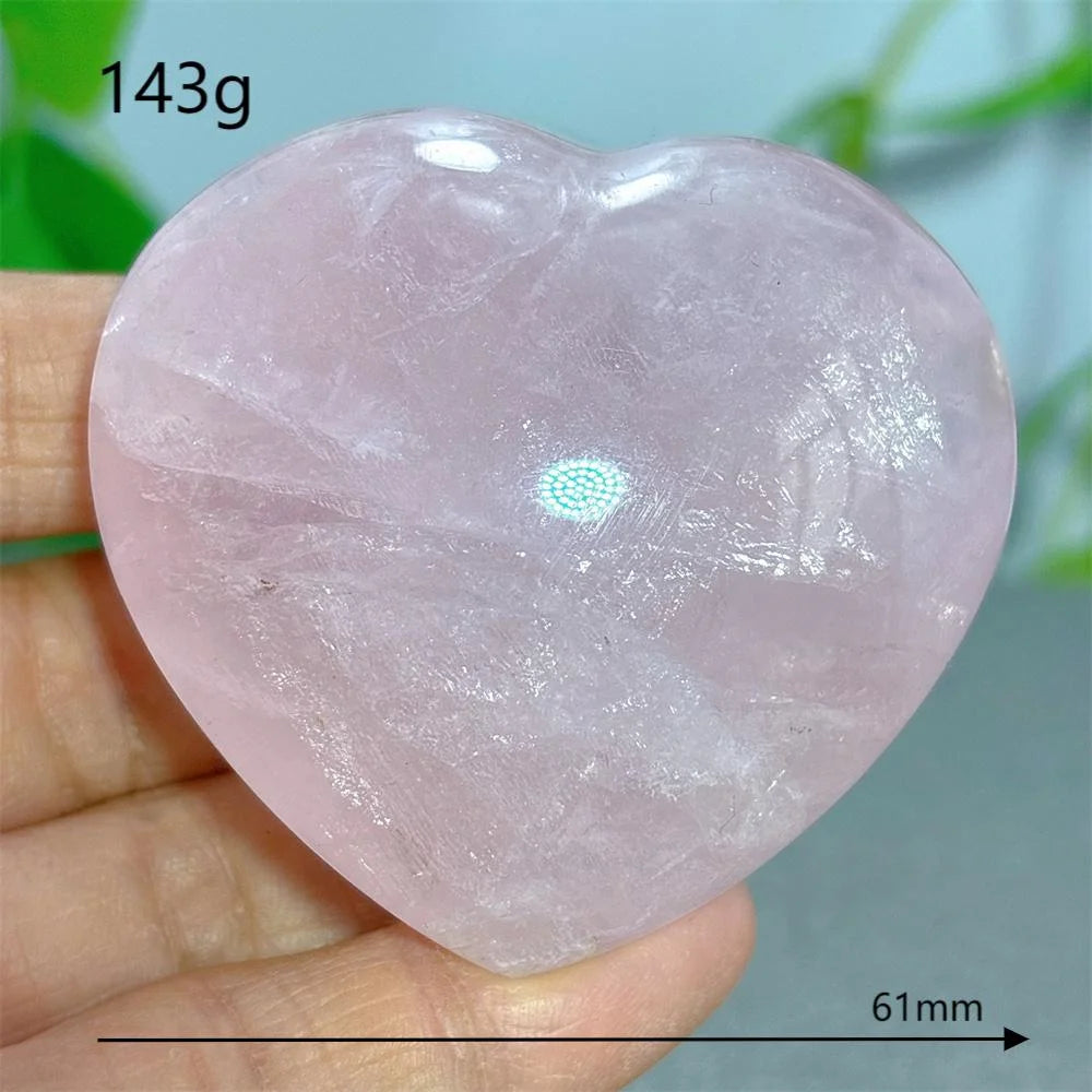 Rose Quartz Heart Crystal Natural Stone Quartz Stone Minerals Home Decoration Reiki Craft Gifts Energy Healing Luck Love