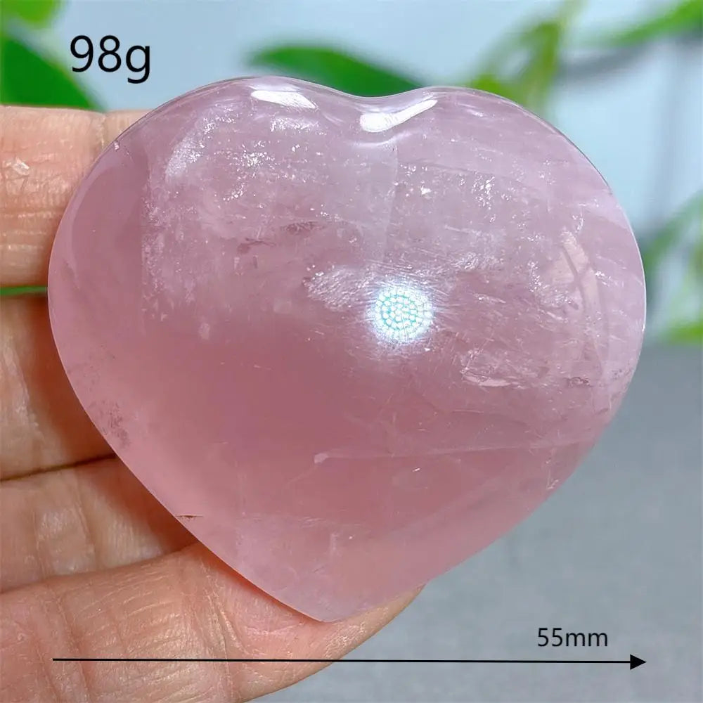 Rose Quartz Heart Crystal Natural Stone Quartz Stone Minerals Home Decoration Reiki Craft Gifts Energy Healing Luck Love