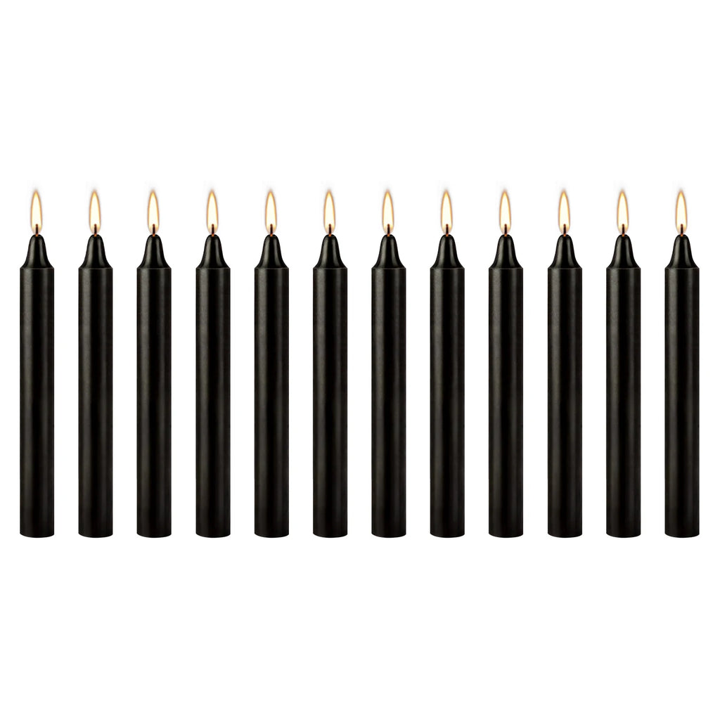 12 Pcs 3.9*0.4in (10.1*1.2cm) Black Small Rod Wax, Drip-Free, Smoke-Free and Fragrance-Free Home Dinner Candles, Hand-Pulled, High-Quality, Suitable for Various Places, Various Holidays.
