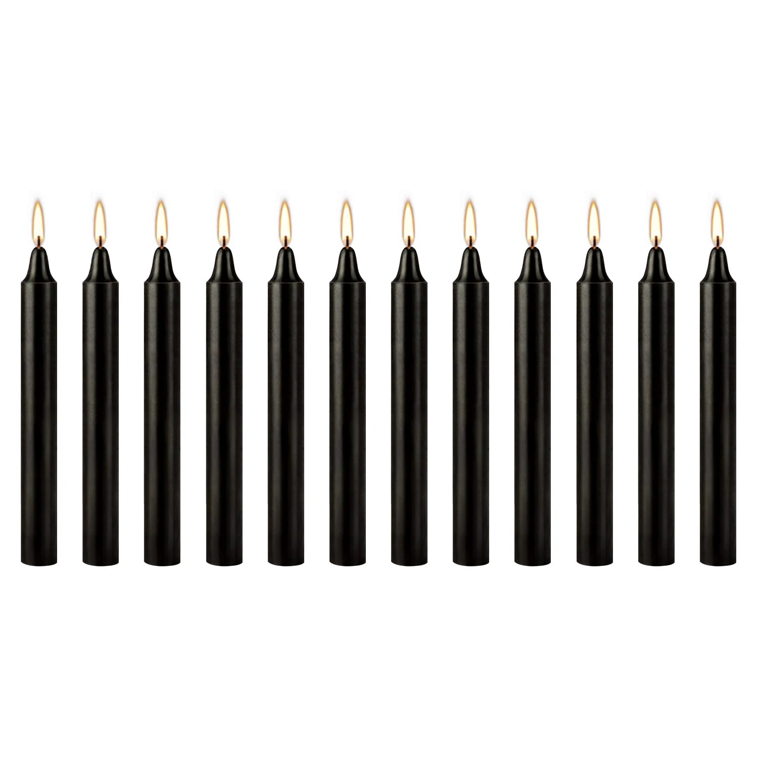 12 Pcs 3.9*0.4in (10.1*1.2cm) Black Small Rod Wax, Drip-Free, Smoke-Free and Fragrance-Free Home Dinner Candles, Hand-Pulled, High-Quality, Suitable for Various Places, Various Holidays.