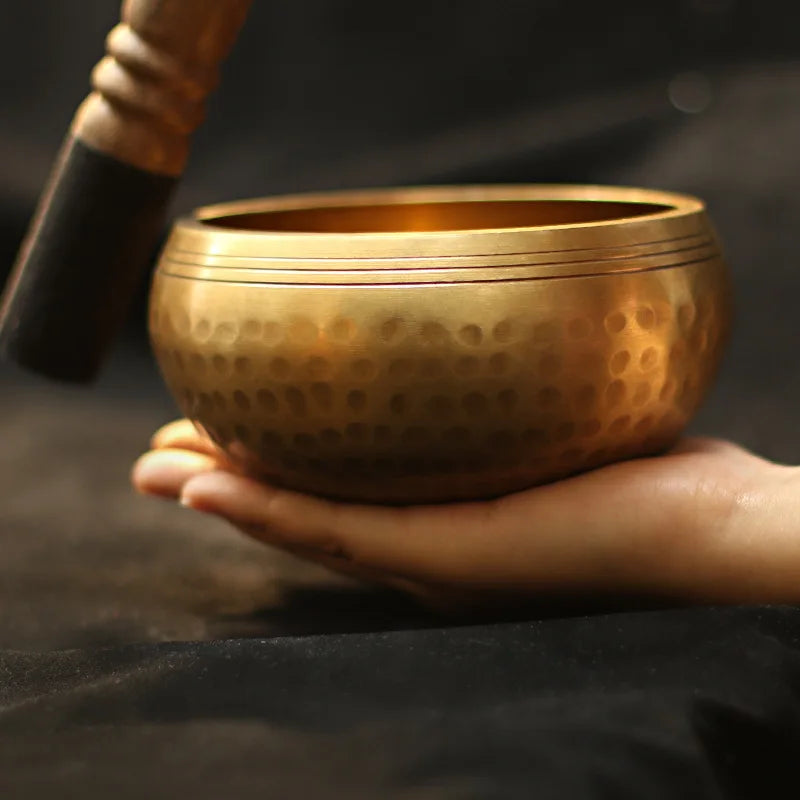 Nepalese Tibet Buddhist Sound Bowl Yoga Meditation Chanting Singing Bowl Brass Chime Handicraft Sound Therapy Musical Instrument