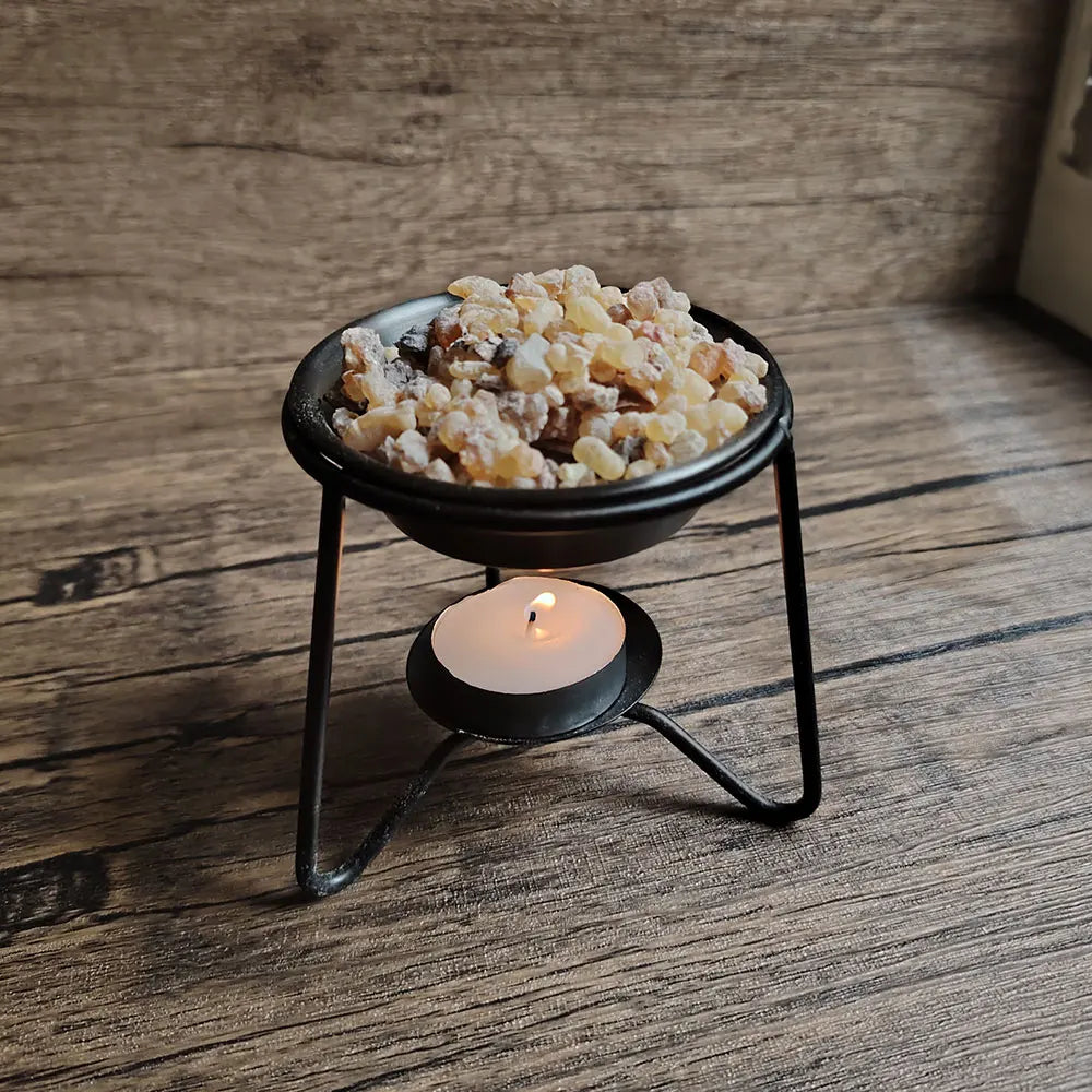 Resin Frankincense Essential Oil Diffuser Set Metal Candle Incense Burner for Meditation Yoga Home Church Ceremony Citrus Scent