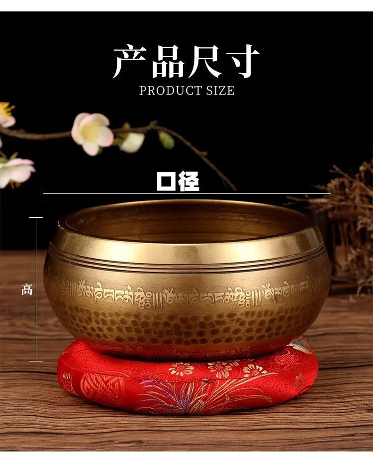 Tibetan Singing Bowl Buddhist Meditation Massage Yoga Chakra Nepal Singing Bowls Sound Healing Instruments with Accessories Gift