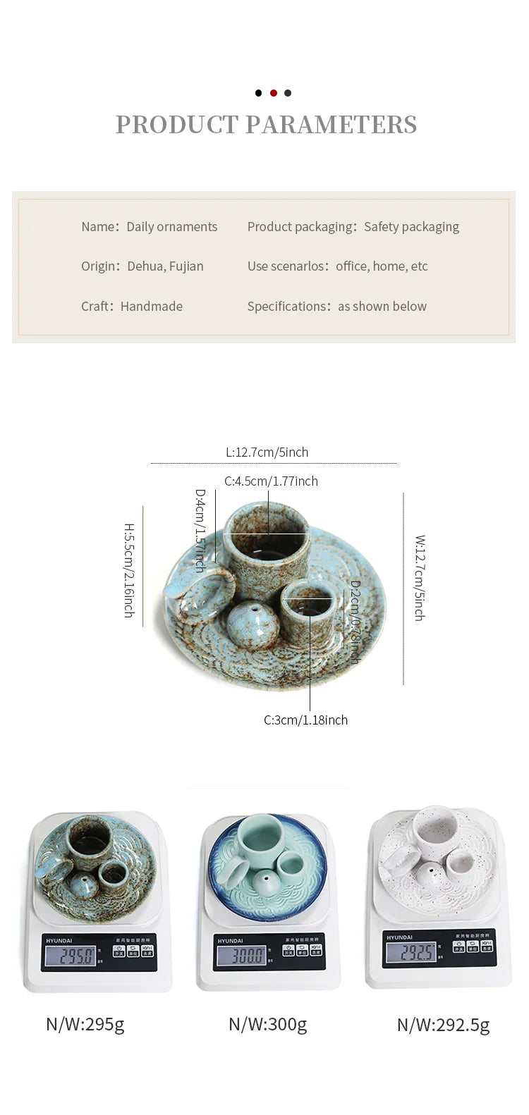 4 in 1 Incense Burner, Sage Palo Santo Holder, Incense Stick Holder Candles Holder Ceramic Censer for Meditation Living Room