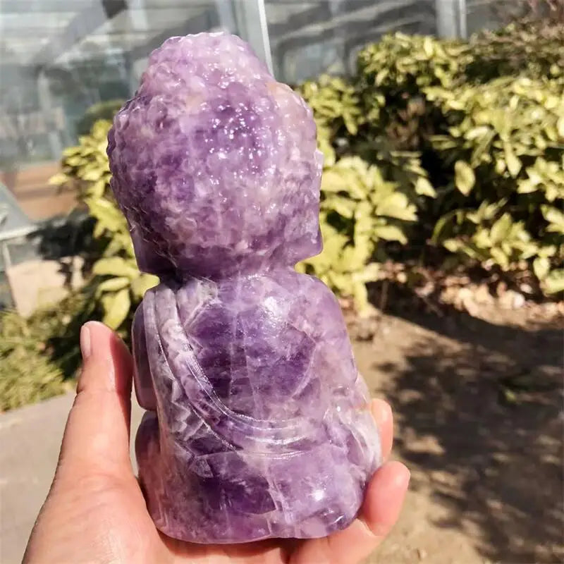 Natural Dream Amethyst Buddha Statue Carving Figurine Ornament Feng Shui Craft Home Decor Stone Gift 1pcs