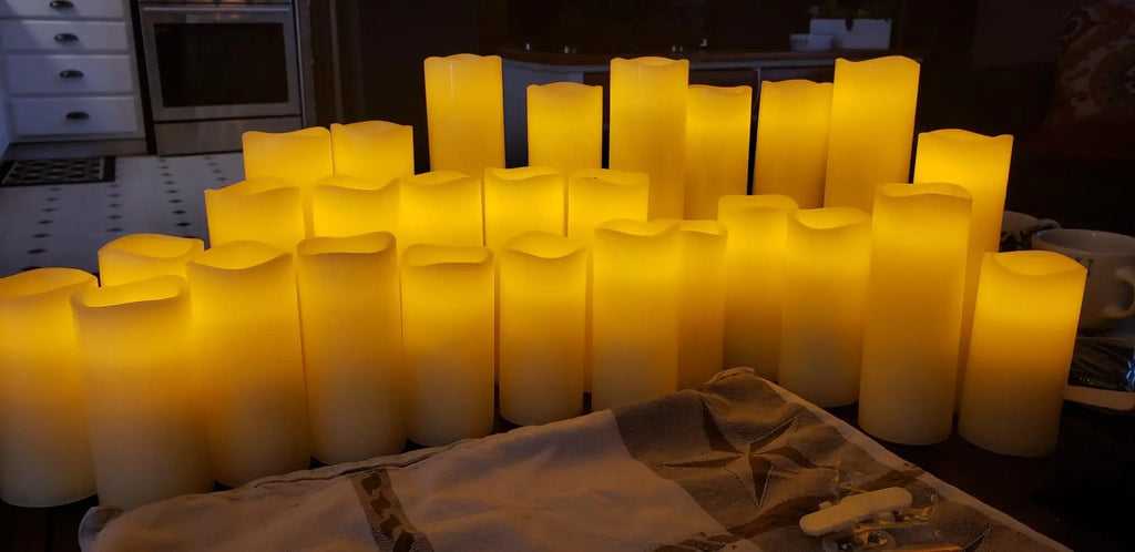 180-9Pcs Artificial Candles LED Flameless Candles for Wedding Led Candle Pillar Candles Flickering Candle for Decorative Concert