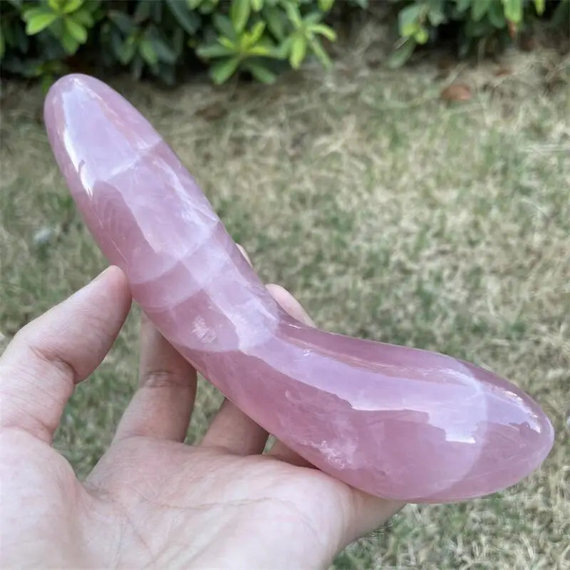 18cm Natural Rose Quartz Crystal Large Massage Penis Wand Gemstone Yoni for Women Health Smooth Polished Gifts